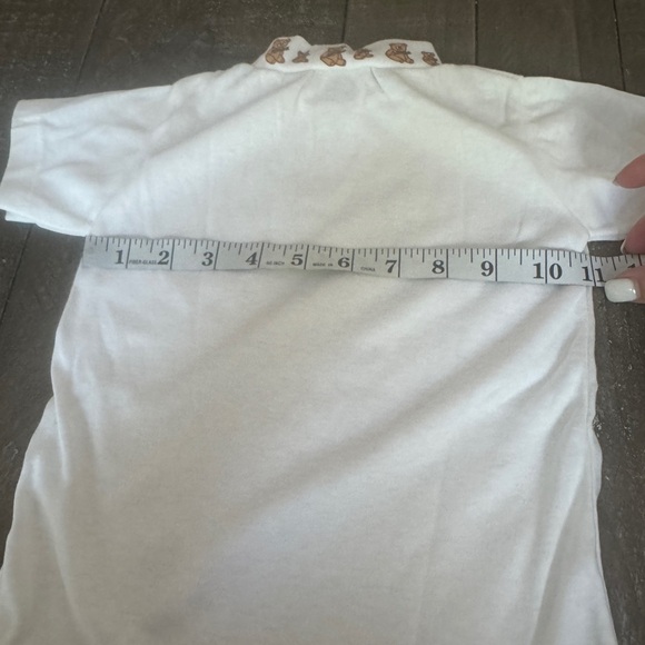 VINTAGE USA Made Mock Neck Teddy Bear White T-shirt Size 4 toddler - Picture 6 of 7